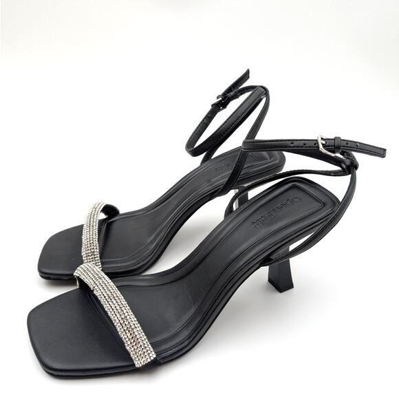 Open Edit Taytum Ankle Strap Sandal Women's Silver Metallic Size US6.5M EU37 - Picture 1 of 12